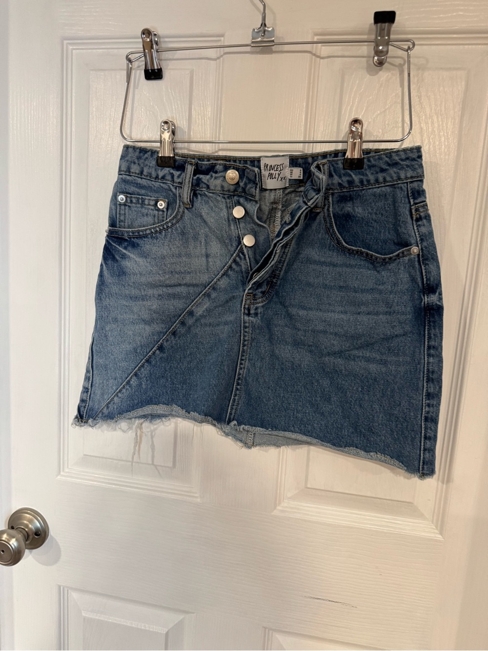 Princess Polly Blue Distressed Denim Mini Skirt